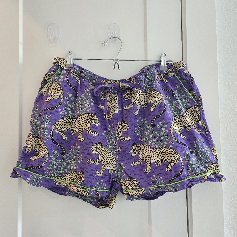 Printfresh Bagheera Violet Aninal Print Short Sleeve Pajama Sleep Set XL - Picture 7 of 14